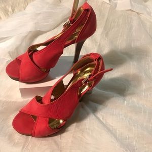 Coach heels shoes pink color size 6b 4” heels